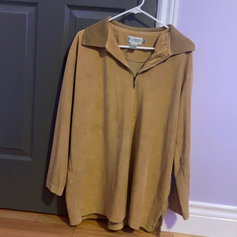 Tan sweater, vintage and good for warm weather